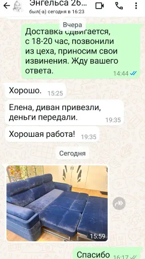 Скриншот отзыва: ул. Энгельса, 26 — Раскладной диван-аккордеон